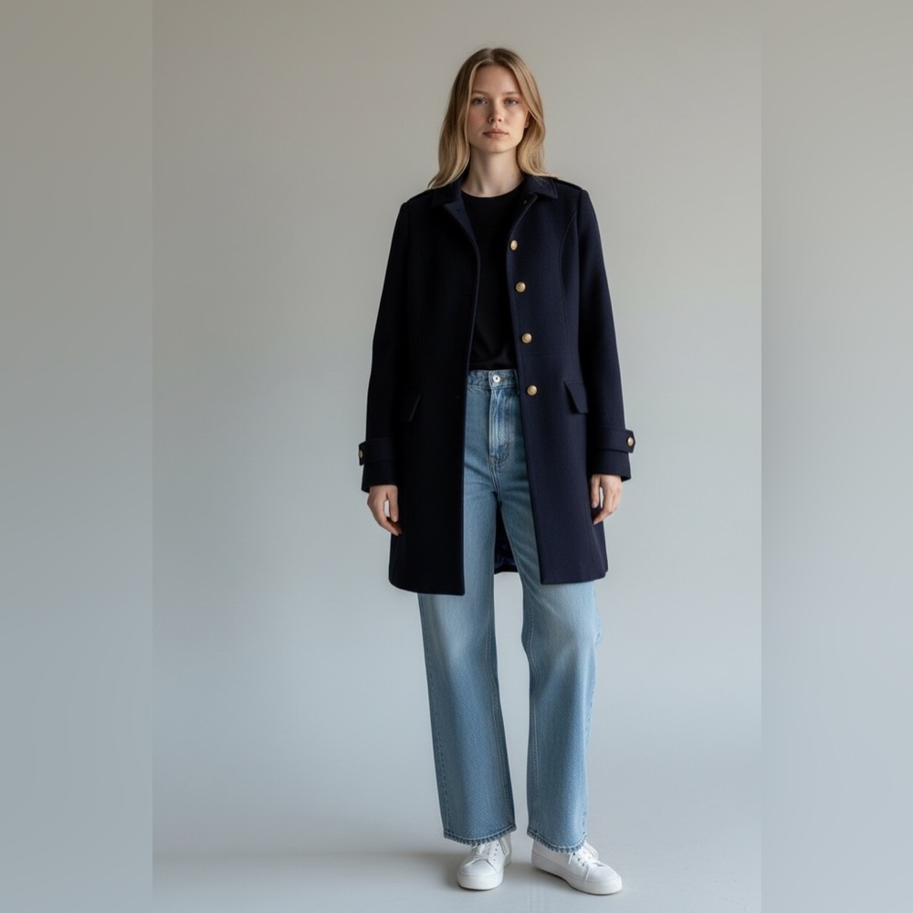 Brooks Brothers Navy Blue Wool Coat- Heirloom/ capsule wardrobe